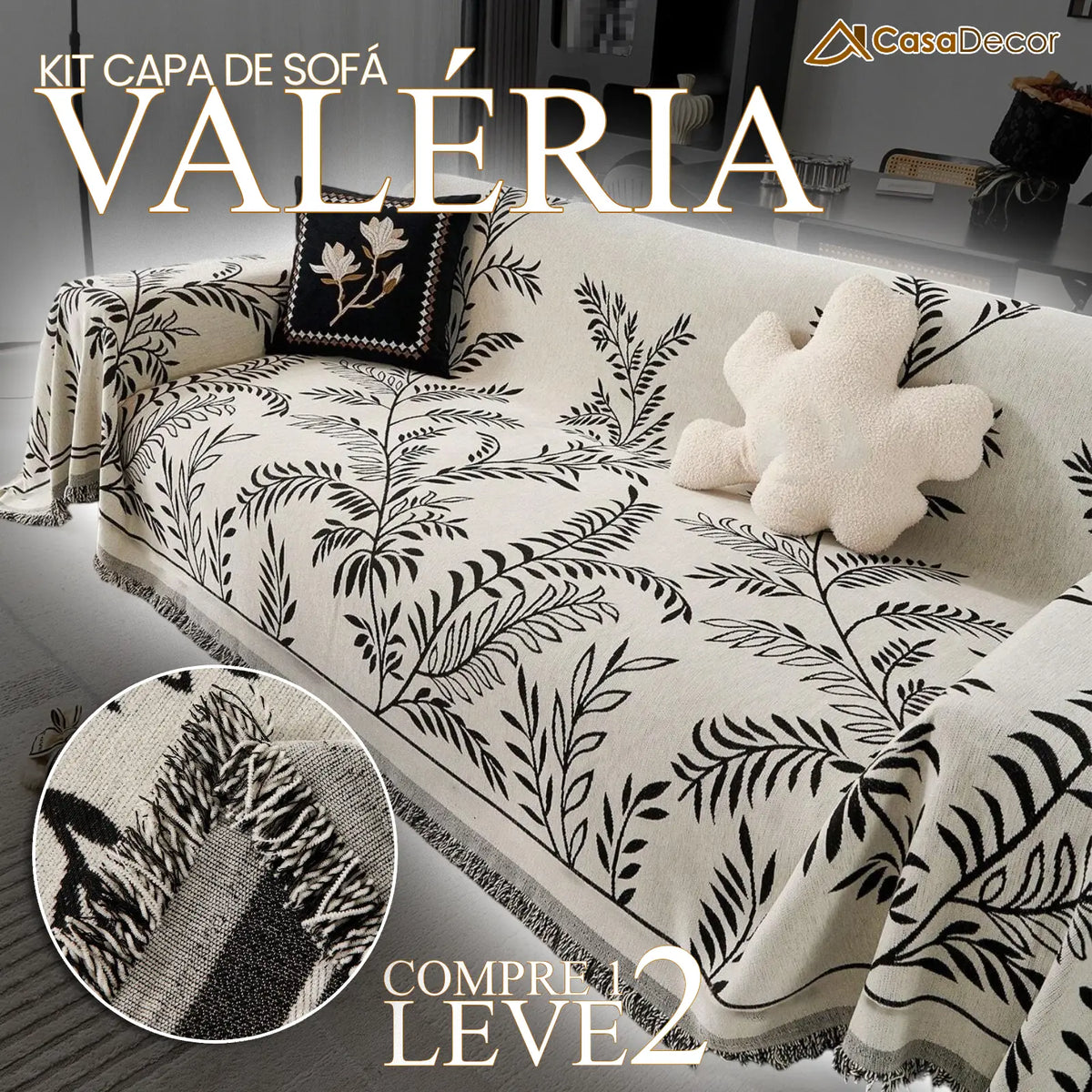 [Pague 1, Leve 2] Capa de Sofá Valéria (Elegância e Conforto Que Acolhem Seu Sofá!) + BRINDE: 2 Almofadas