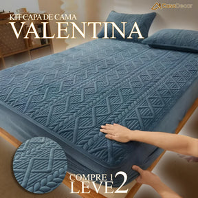 [Pague 1, Leve 2] Capa de Cama Valentina (Transforme Suas Noites com Estilo!) + BRINDE: 2 Fronhas